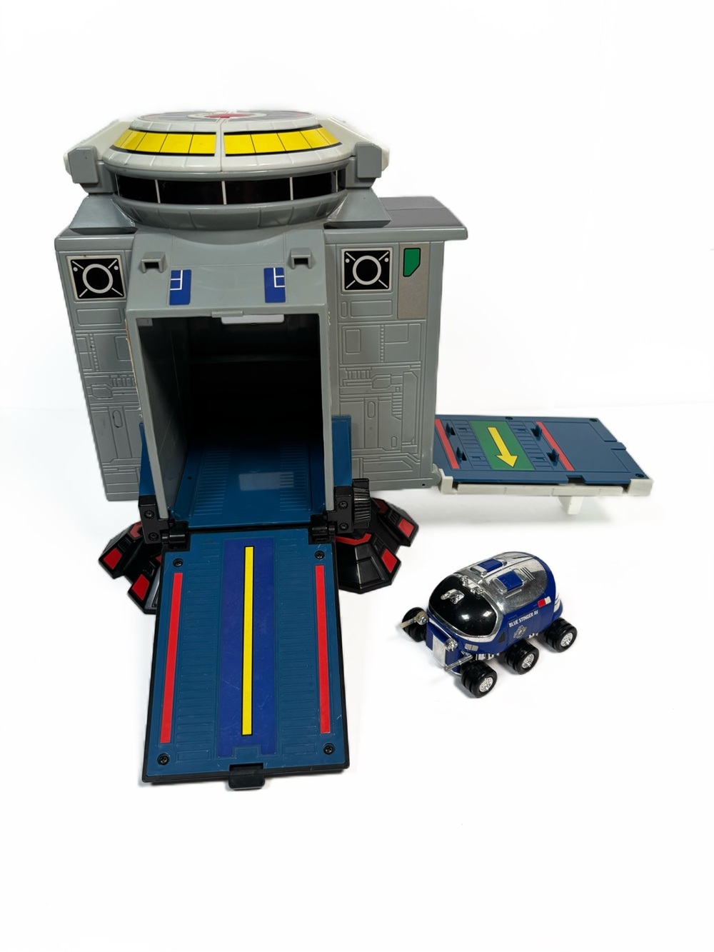 1997 Big Bad Beetleborgs Battle Base Playset Vintage Blue Stinger Bandai VTG